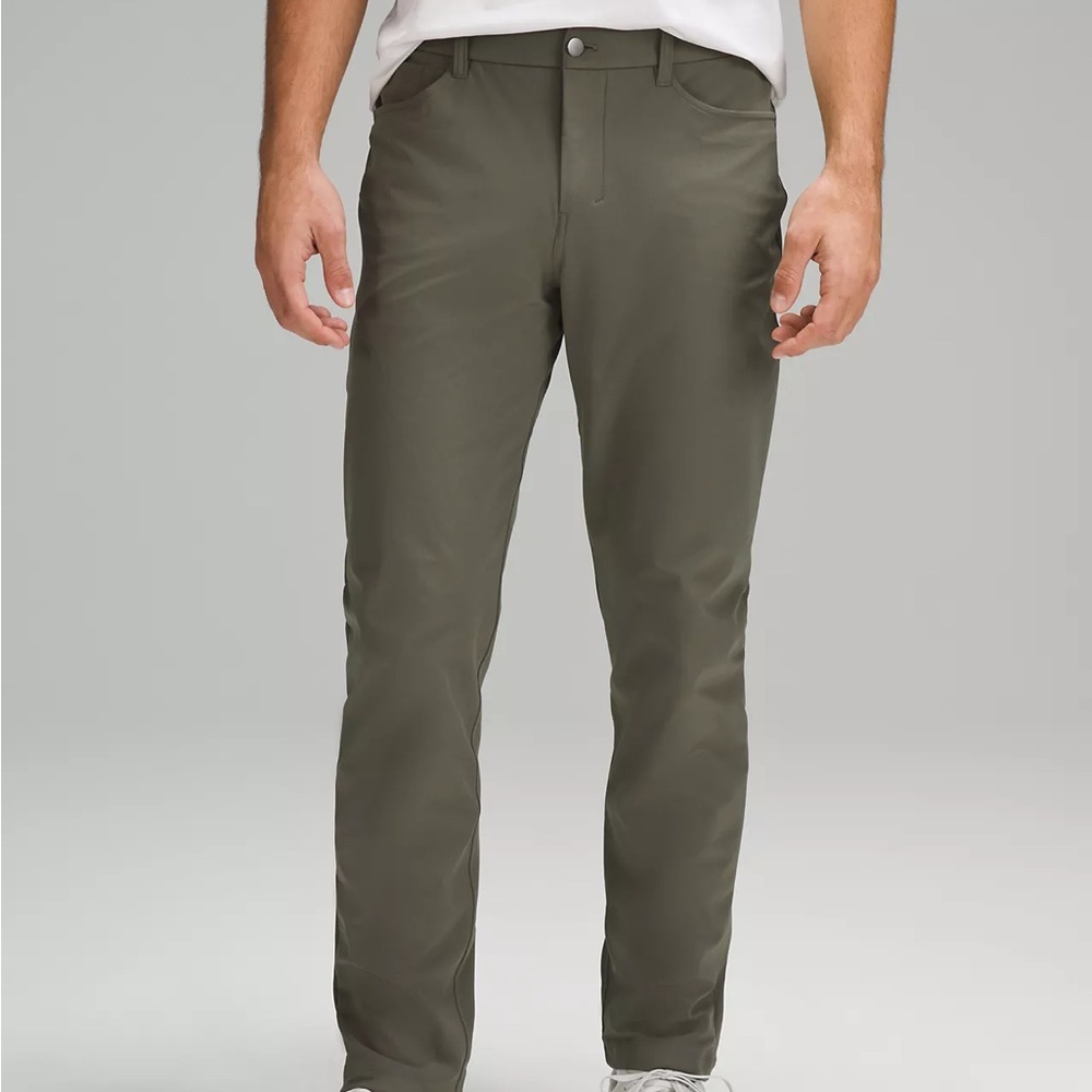 Lululemon ABC Classic Fit 34x36" Warpstreme Pants Men Gray Sage Green